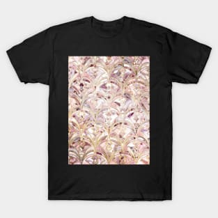 Dusty Rose and Coral Art Deco Marbling Pattern T-Shirt